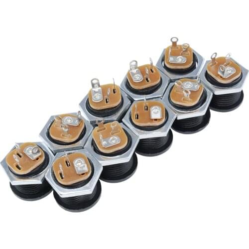 10Pcs 5.5x2.1mm DC Power Supply Female Jack Panel Mount Connector 5.5*2.1mm DC Socket 2 Leg Terminal Plug Adapter Connectors