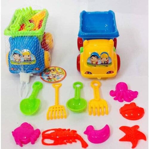 15cm 11 Pieces Set Small Beach Toys Summer Play Children Dredging Shovel Sand Mold Kid Baby Outdoor Games Play House Toy Car G38