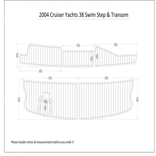 2004 Cruiser Yachts 38 Swim Step & Transom Pad Boat EVA Teak Decking 1/4" 6mm