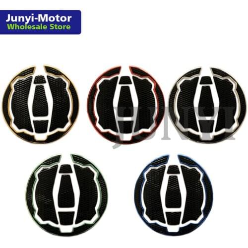 3D Motorcycle Gas Fuel Cap Pad Protector Carbon Fiber Decals Stickers For Z650 Z900 Versys X300 Ninj500