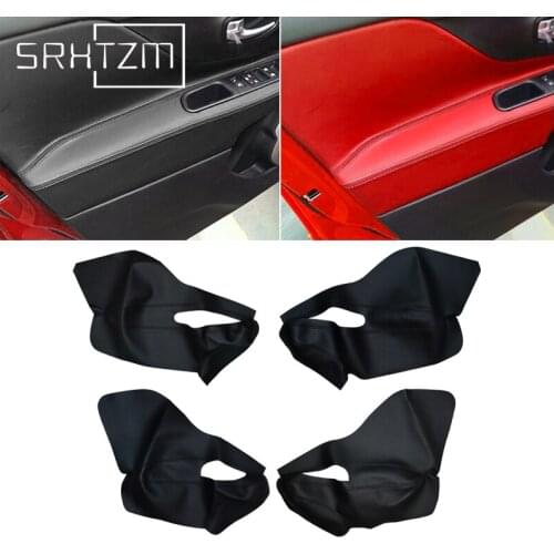 4pcs Car Microfiber Leather Interior Door Armrest Panel Cover Protective Trim For Jeep Renegade 2015 2016 2017