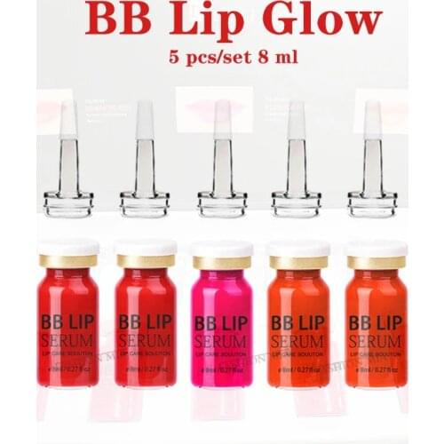 8ml BB Lips Cream Glow Ampoule Serum Starter Kit Korean Makeup Lip Gloss BB Cream Pigment for Lips Coloring and Moisturizing