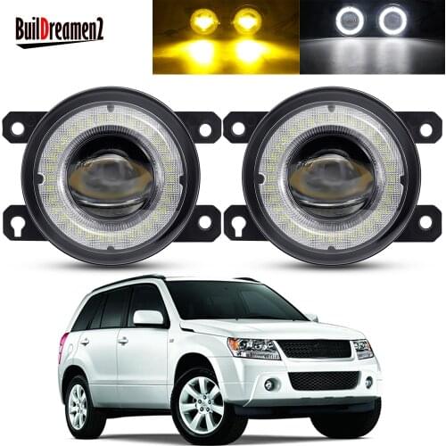 2 Pieces Car Angel Eye Fog Light Assembly LED Lens Fog Driving DRL 30W H11 12V For Suzuki Grand Vitara 2 / II JT 2005-2015