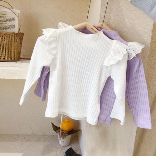 Toddler Baby Girls Blouse Solid Spring Autumn Kids Shirt Infant Long Sleeve Blouses Children Clothes Girl Tops