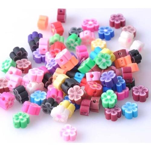 8mm 200pcs Mixed Assorted Flower Clay Spacer beads For jewelry making YKL0042