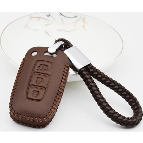 Genuine Leather Car Remote Key Cover Case For Hyundai Elantra IX35 Sonata 8 Veloster Getz IX20 IX25 Solaris Key Fob Holder Shell