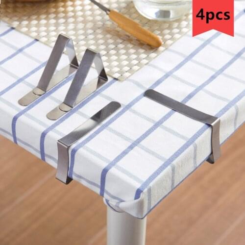 MOMS HAND 4pcs/Set Adjustable Clip Tablecloth Holder Stainless Steel Party Tools Cover Clips Table Clamps Rack