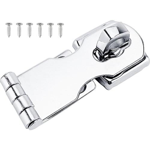 Marine Swivel Eye Locking Hasp Latch Clamp Hardware Stainless Steel Safety Latch Buckle Set