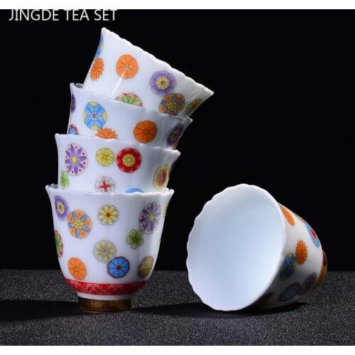 Exquisite Enamel Ceramic Teacup Coffee Cup Travel Tea Bowl Home Tea Set Accessories Master Teacups Portable Personal Single Cup