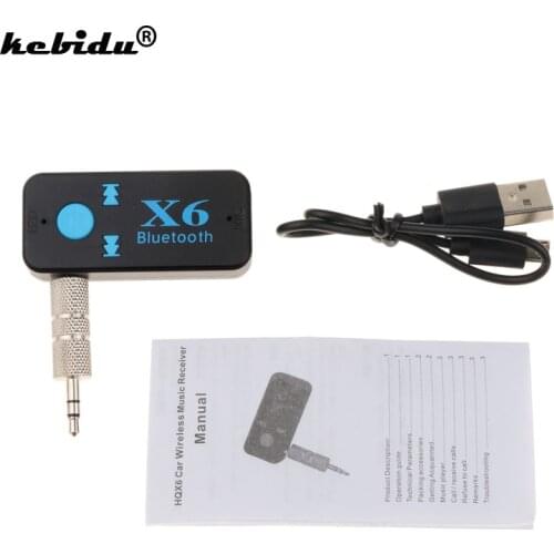 Kebidu Wireless Handsfree Car Kit 3.5MM Bluetooth USB Receiver Stereo Audio Music Receiver Adapter A2DP AUX with TF Card Reader