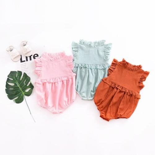 Newborn Baby Girls Princess Ruffle Romper Jumpsuit Clothes Outfits Summer New Rompers 3 Colors