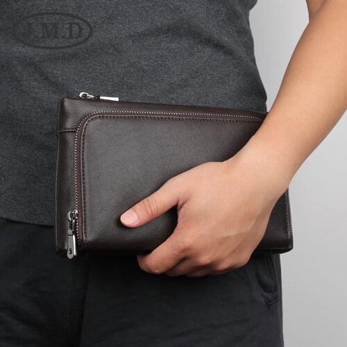 Business Men Wallets Large Capacity Cell Phone Pocket Fashion Clutch Bag Coins Pocket Purse Multifunction Passport Bag
