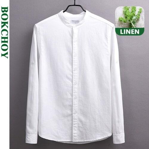 Japanese Style Linen Shirts for Man Cotton Hemp Made Breathable Comfortable 2020 Autumn Winter New GML03-6003