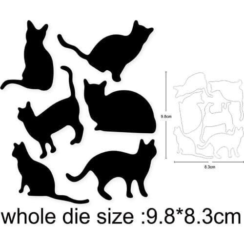 Christmas Naughty Cat Metal Cutting Dies For DIY Scrapbooking die Paper Card Decoration Embossing Die Cut Stencils dies Template