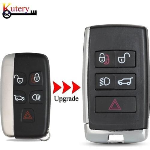 Kutery 10pcs/Lot Upgraded Remote Key Shell Case Fob For Land Rover Range Rover LR2 LR4 5 Buttons With Uncut Blade Blank Fob Case