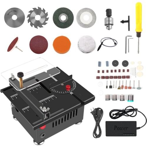 24V 100W Electric Table Saw Mini Desktop Electric Saw Cutter Speed Angle Adjustable Chainsaw for Wood Plastic Acrylic Cutting