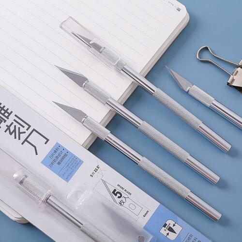 Stainless Steel Carving Knife Repair Anti-skid Blade Diy Production Art Knife Safety Cutter Metal Handle Accessories Manual Tool