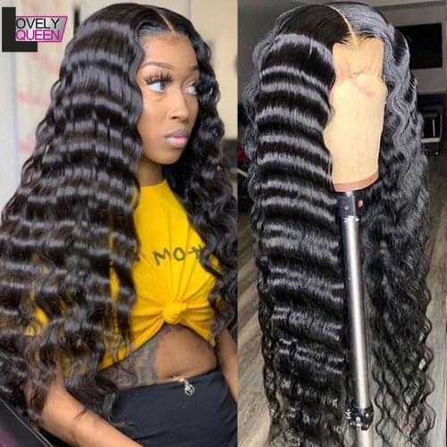 Loose Deep Wave Wig Brazilian Hair Wigs Pre Plucked 13x1 T Part Lace Wig Human Hair 150 Density Human Hair Wigs