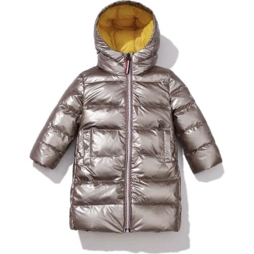 Fashion trend Warm Down Jacket for Girls Kids Girls Long Winter Jacket 3-12 Years Teenagers Boys Coats Winter Children Outerwear