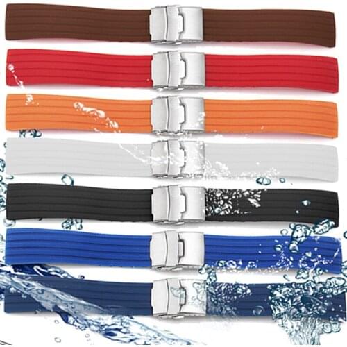 16mm 18mm 20mm 22mm Silicone Watch Strap Universal Watch Band Rubber Link Bracelet Wrist Strap For Huawei Smart Sports Watch