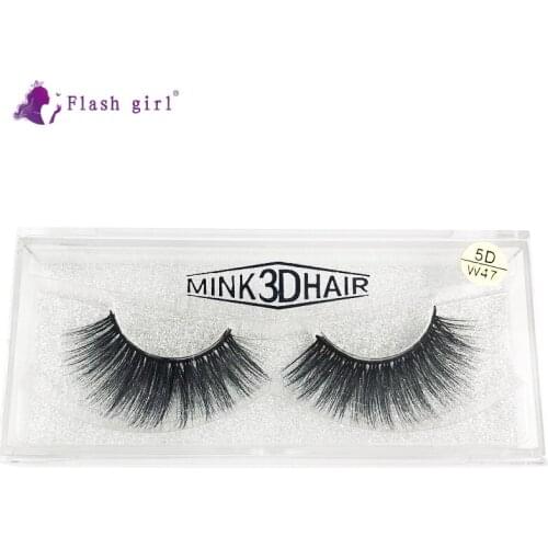 Flash Girl 5D Mink Lashes 5D-W47 Natural Handmade Volume Soft Eyelashes Cruelty Free Fake Eyelash For Makeup