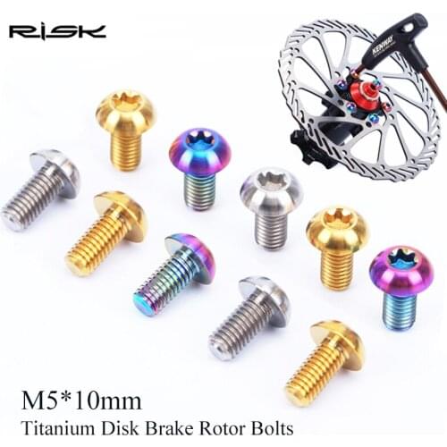 RISK Ultralight Bicycle Disc Brake Rotor Fixing Bolts Titanium TC4 Mountain Road Bike Torx Rotor Screws for Avid Sram M5x10mm