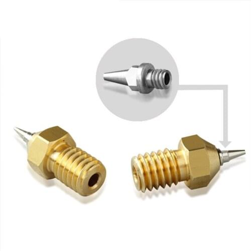 72XA 3D Printer Nozzle E3D Mk8 1.75mm Fimement 0.2/0.3/0.4/0.5mm Brass Hardened