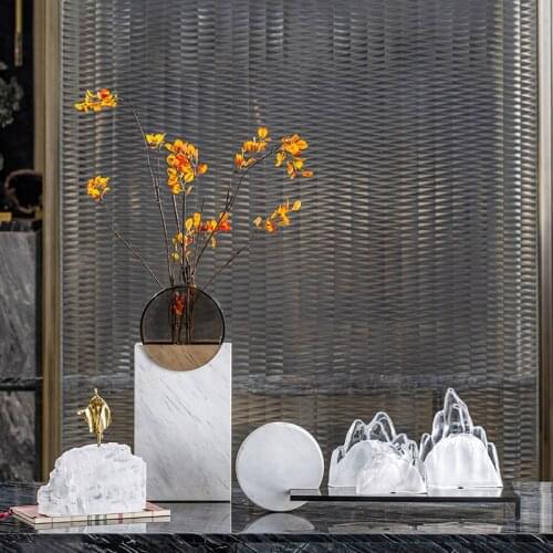 Modern Creative Marble Floral Acrylic Hotel Club Tv Cabinet Dry Vase Living Room Dining Room Desktop Decor Ornaments Accessories