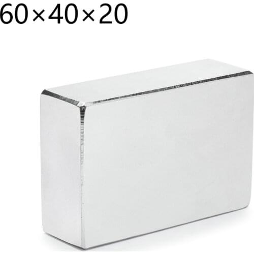 1pc N52 60x40x20mm Super strong neo neodymium magnet 60x40x20, NdFeB magnet 60*40*20, 60mm x 40mm x 20mm magnets 60mmx40mmx20mm