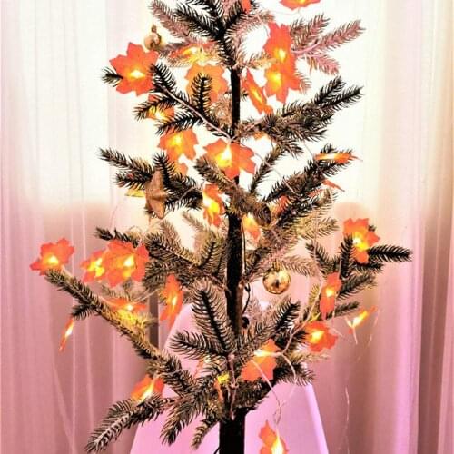Halloween LED Light String Christmas Autumn Fall Maple Leaves Garland Light Thanksgiving Garden Decoration