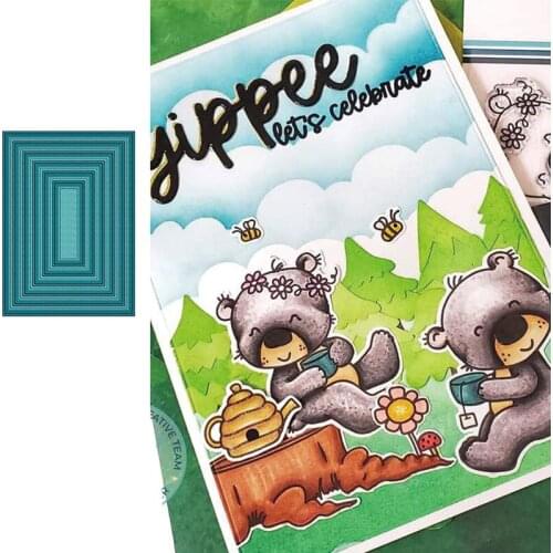 Rectangle Background Die Metal Cutting Dice And Stamps Stencils For Scrapbooking Stencil Embossing Mold DIY Paper Make Albums