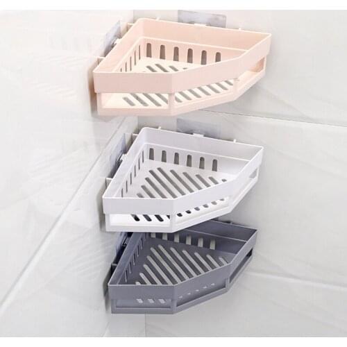 Corner Shelf Bathroom Storage Shelves Toilet Triangle Towel Storage Wall-Free Punching Shower Rack Bathroom Accessories