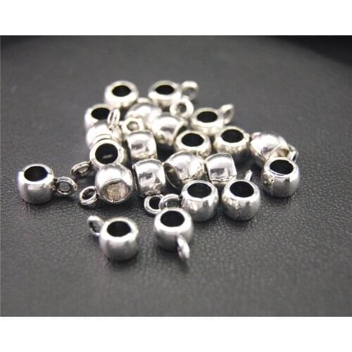 10pcs Silver Color Bails Beads Charm Pendant DIY Handmade Jewelry Findings Accessories 6x9mm A1951