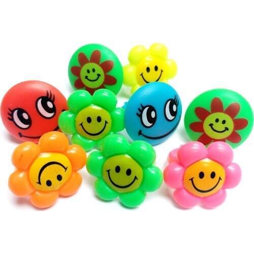 100pc Plastic Smile Rings Vintage Favour Pinata Bag Filler Loot GAG Christmas Party Favors Gift Novelty Birthday Cake Decoration