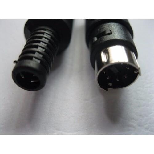 50PCS Mini 6 Pin DIN Male Plug With Plastic Handle Soldering cables DIY