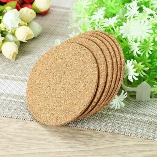 Round Cork Coaster Coffee Drink Tea Cup Mat Placemat Wine Party Creative Table Mat Decoration 6PCS