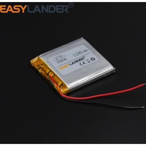 5.5x40x45mm 3.7V 1100mAh Rechargeable li-Polymer Li-ion Battery For Mp3 Mp4 PAD DVD DIY bluetooth Vedio Game toys mobile 554045