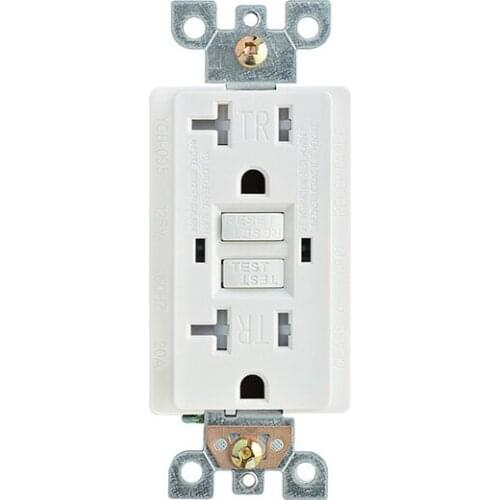 American Standard GFCI 20A GFCI Electrical Outlet Receptacle 20 Amp White TR w/ LED Wall Socket Leakage Protection Socket