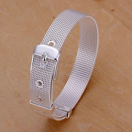 H237 Silver Color 925 Jewelry Popular Bracelet For Women Girl Fashion Jewelry Small Web Watch Belt Bracelet /bizakaga Axfajoma