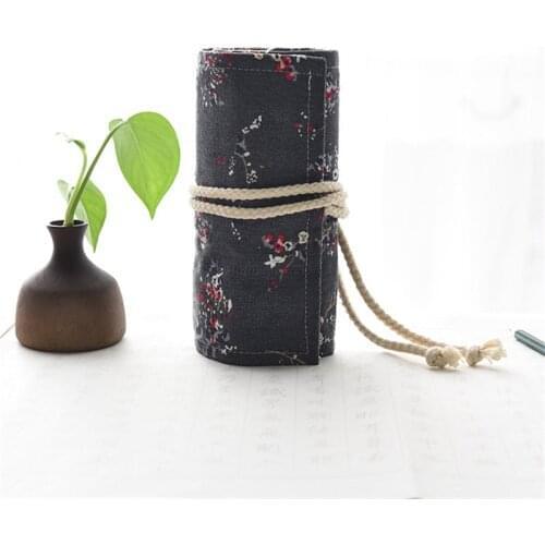 Cavan Roll School Pencil Case Plum 36/48/72 Holes Penal Pencilcase for Girls Boys Large Pen Makeup Storage Bag Stationery Pouch