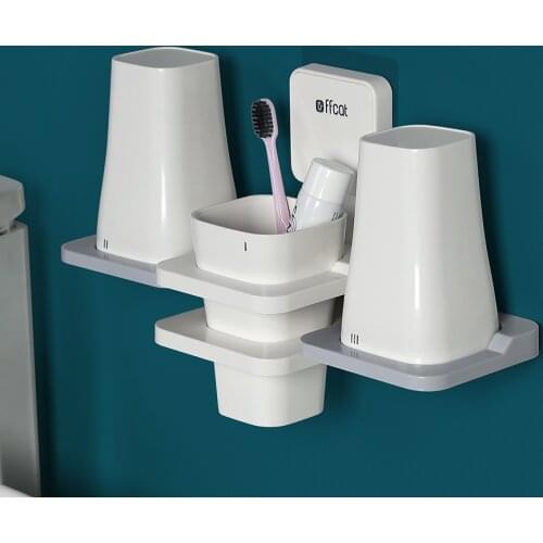 Organizer Accessories Toothbrush Holder Bathroom Wall Stickers Dispenser Toothbrush Holder Badezimmer Household Items DH50YSJ