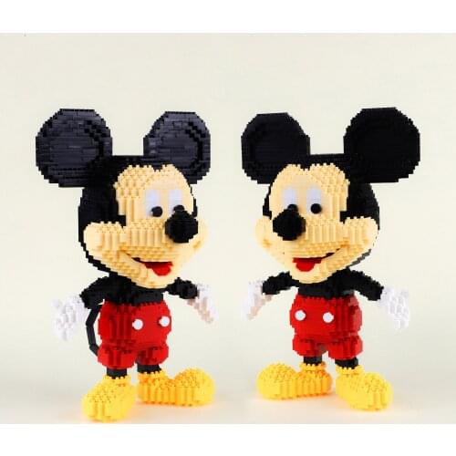 Disney 1831pcs+ Mickey Mouse Diamond Blocks Mirco 3D Model Classic Cartoon Mini Building Bricks Figures For Children Toys