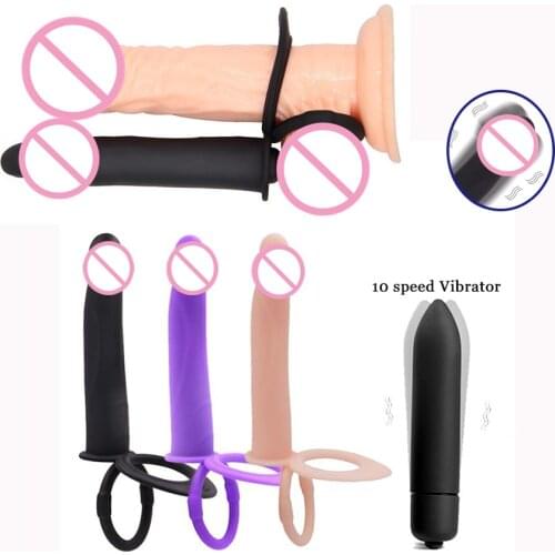 Double Penetration Vibrator Sex Toys For Man Penis Strapon Dildo Vibrator Strap On Penis Anal Plug Adult Erotic Toys for Learner
