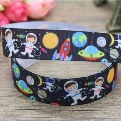 DHK 7/8'' 5yards space printed grosgrain Ribbon Accessory hairbow headwear decoration Wholesale OEM C1509
