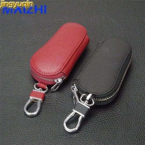 Jingyuqin For Lexus Audi Mercedes Peugeot Toyota Vw Skoda Bmw Hyundai Men Women Generic Holder Leather Car Key Shell Case Bag