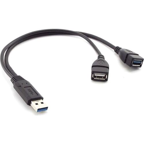 USB 3.0 Female to Dual USB Male Extra Power Data Y Extension Cable Line Wire connector Power Supply for Mobile Hard Drives o1