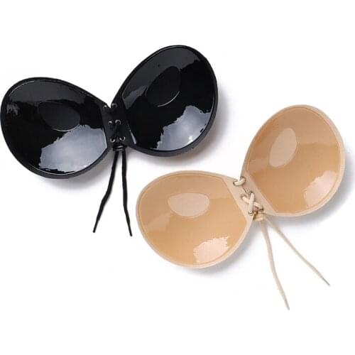 Summer Sexy fly bra Women Self Adhesive Strapless bh Bandage Stick Gel Solid Silicone Push Up Invisible Bra