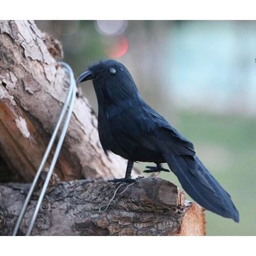 Small simulation crow toy foam&furs black bird model gift about 14cm 3010