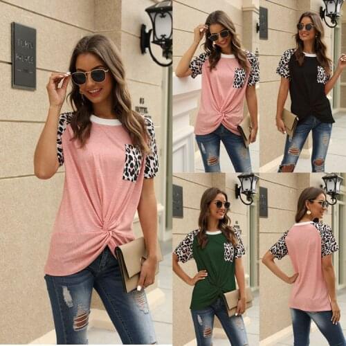 2020 European And American Spring And Summer New Womens Leopard Print Short-Sleeved T-Shirt