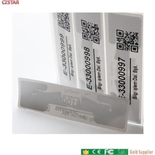 Printed barcode ID number program data iso18000-6c impinj smartrac dogbone impinj monza chip epc gen2 uhf rfid tag sticker